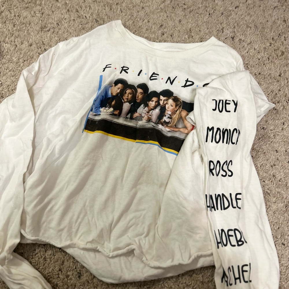 White cropped long sleeve shirt size (XL)